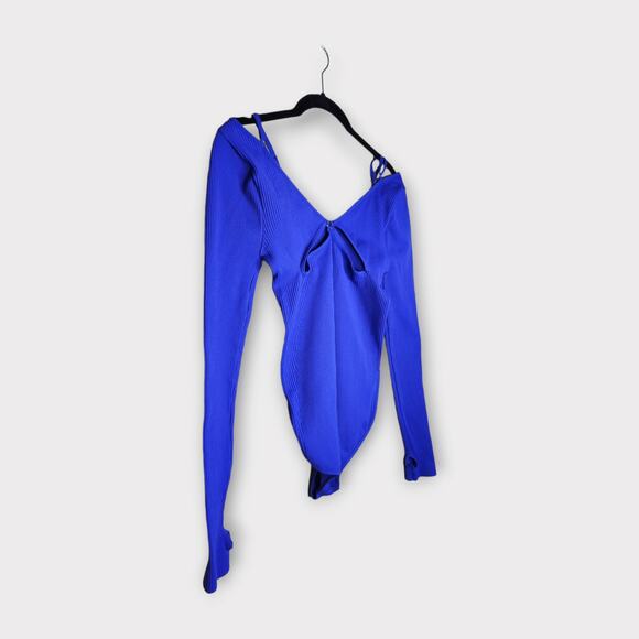 FP Movement Free People Long Sleeve Stretch Cutout Bodysuit Purple Women’s M/L - Picture 2 of 7